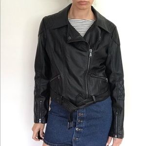 BAR III vegan leather Moto jacket